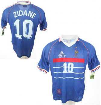 Adidas Frankreich Trikot 10 Zinedine Zidane WM 1998 heim blau Herren XL