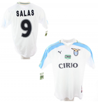 Puma Lazio Rom Trikot 9 Marcelo Salas 1999/2000 away Weiß/Blau Herren L/XL