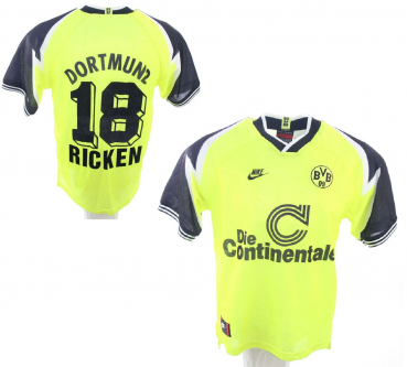 Nike Borussia Dortmund Jersey 18 Lars Ricke 1995/96 Continentale BVB Home men's S-M = kids 176 cm (b-stock)