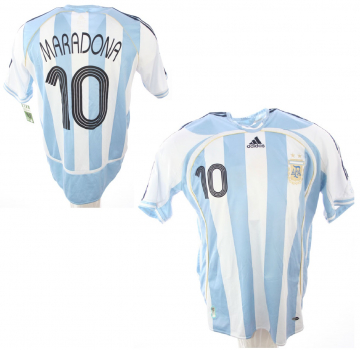 Adidas Argentinien Trikot 10 Diego Maradona WM 2006 Heim Herren M oder XL