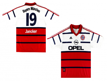 Adidas FC Bayern München Trikot 19 Carsten Jancker 1998/99 auswärts rot weiß Opel Herren XL (B-ware)
