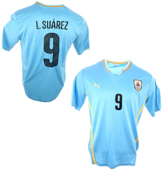 Puma Uruguay Trikot 9 Luis Suarez WM 2014 Heim Matchworn Herren L