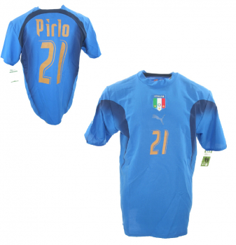 Puma Italien Trikot 21 Andrea Pirlo 2006 WM Weltmeister blau heim Herren S/L/XL