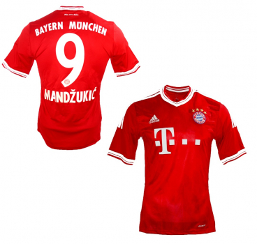 Adidas FC Bayern München Trikot 9 Mario Mandzukic 2013/14 Triple Sieger Heim Herren M