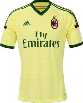 Adidas AC Mailand Trikot 2014/15 Gelb/Hellgrün 3rd shirt Fly Emirates auswärts Herren XL