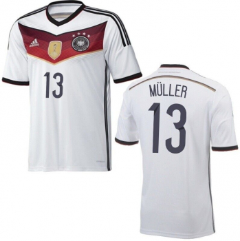 Adidas Germany jersey 13 Thomas Müller World Cup 2014 home white 4 stairs kids 152 cm
