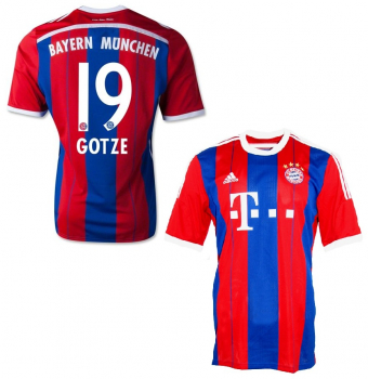 Adidas FC Bayern Munich camiseta 19 Mario Götze 2014/15 rojo azul senor S-M (segunda calidad)