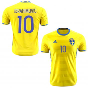 Adidas Schweden Trikot 10 Zlatan Ibrahimovic 2016-2018 Gelb Herren M oder Kinder 176 sowie 164 cm