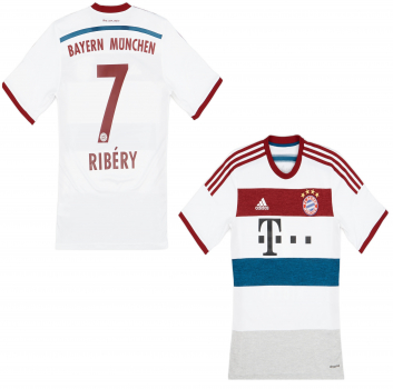 Adidas FC Bayern München Trikot 7 Franck Ribery 2014/15 auswärts weiß Herren L