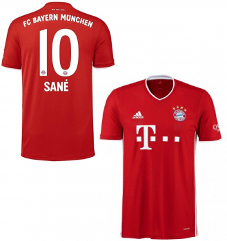 Adidas FC Bayern Munich jersey 10 Leroy Sane 2020/21 Champions League winner home men's M