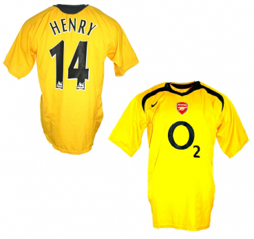 Nike FC Arsenal Trikot 14 Thierry Henry 2005/06 O2 Gelb CL Final Herren XL