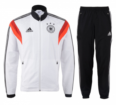 Adidas Deutschland Trainingsanzug Präsentationsanzug WM 2014 DFB heim weiß schwarz Herren M oder L