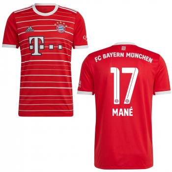 Adidas FC Bayern Munich jersey 17 Sadio Mane 2022/23 home red men's L