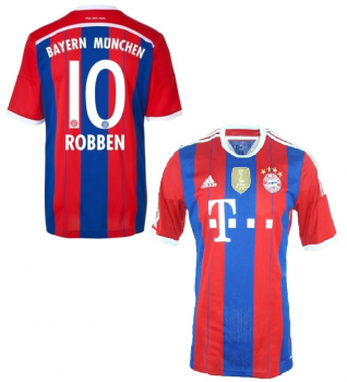 Adidas FC Bayern Munich camiseta 10 Arjen Robben 2014/15 rojo azul senor S