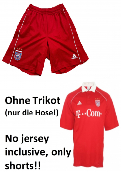 Adidas FC Bayern München Trikothose 2005/06 Shorts Authentic rot matchworn Herren L