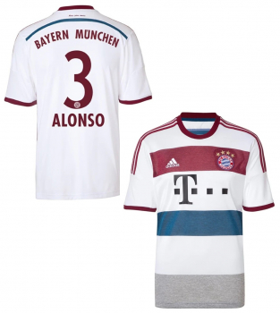 Adidas FC Bayern Munich jersey 3 Xabi Alonso 2014/15 away white men's M (b-stock)