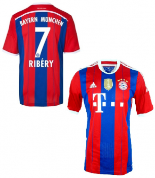 Adidas FC Bayern Munich camiseta 7 Franck Ribery 2014/15 rojo azul senor M