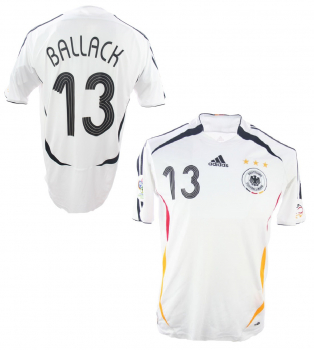 Adidas Deutschland Trikot 13 Michael Ballack WM 2006 DFB Heim Weiß NEU mit Etiketten Herren Kinder 140 cm