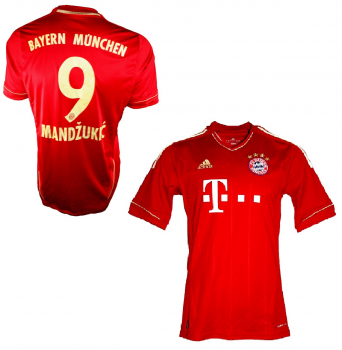 Adidas FC Bayern München Trikot 9 Mario Mandzukic 2012/13 triple rot Herren M