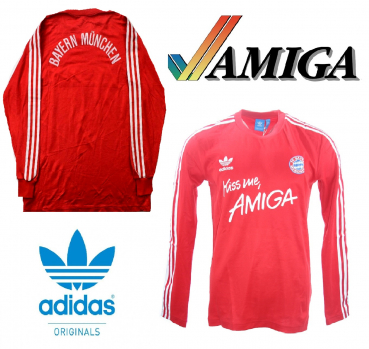 Adidas Originals FC Bayern München Trikot 1988/89 Kiss me Amiga rot Herren M