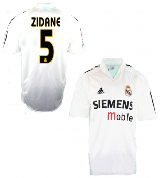 Adidas Real Madrid jersey 5 Zinedine Zidane 2004/05 Siemens white home kids 164 cm or men's XXL/2XL (B-Stock)