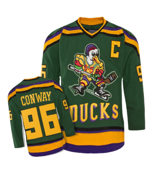 Anaheim Mighty Ducks Trikot 96 Charlie Conway NHL Film Grün Neu Herren S/M/L/XL/XXL/XXXL