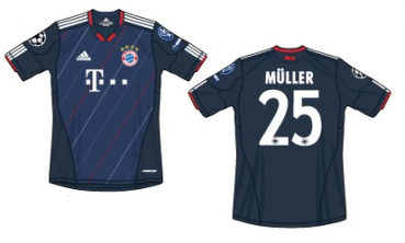 Adidas FC Bayern München Trikot 25 Thomas Müller 2010/11 Away Herren S/M/L/XL/XXL