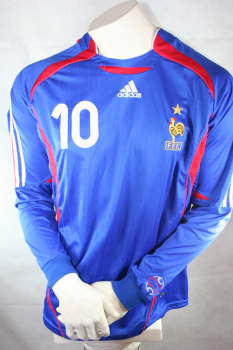 Adidas Frankreich Trikot 10 Zinedine Zidane WM 2006 Langarm matchworn Herren XL