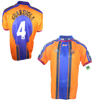 Kappa FC Barcelona Trikot 4 Josep Guardiola 1997/98 Auswärts Orange Herren M/L