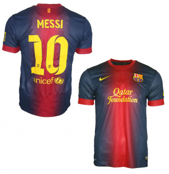 Nike FC Barcelona Trikot 10 Lionel Messi 2012/13 Qatar Heim Damen Kinder L= 152 - 158 cm