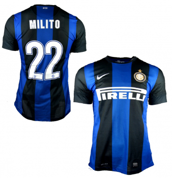 Nike Inter Mailand Trikot 22 Milito 2012/13 Heim Pirelli Neu Herren L