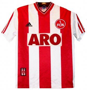 Adidas 1.FC Nuremberg camiseta 1996/97 Aro rojo blanco senor 176 cm (segunda calidad)