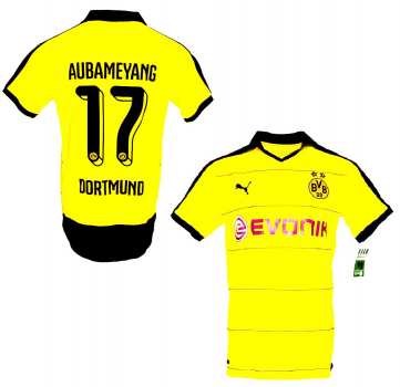Puma Borussia Dortmund Trikot 17 Aubameyang 2015/16 Heim BVB Herren L