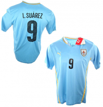 Puma Uruguay Trikot 9 Luis Suarez WM 2014 Heim Matchworn Neu Herren XL