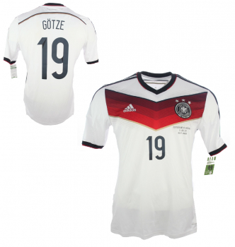 Adidas Germany jersey 19 Mario Götze World Cup 2014 home white NEW men's M or XL