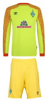 Umbro SV Werder Bremen keeper jersey 2018/19 with shorts yellow Wiesenhof men's L