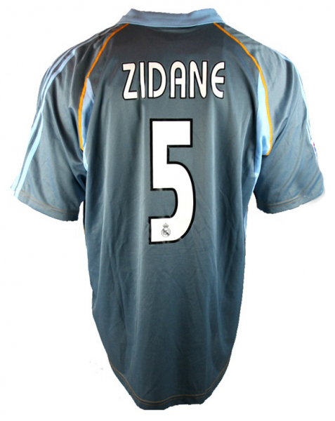 Adidas Real Madrid Trikot 5 Zinedine Zidane 2003/04 Away Grau Herren M