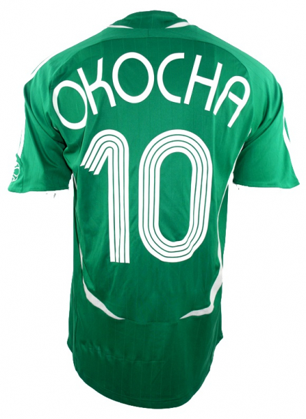 Adidas Nigeria Trikot 10 Jay Jay Okocha WM 2006 Grün Heim Herren S, L oder XL