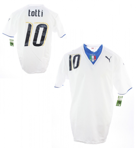 Puma Italien Trikot 10 Francesco Totti WM 2006 Weltmeister Italia weiß Herren XL