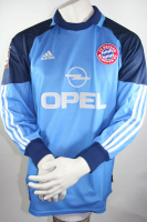 Adidas FC Bayern München Trikot 1 Oliver Kahn Torwart CL Sieg 2001 blau Herren S