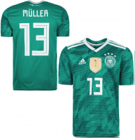 Adidas Germany jersey 13 Thomas Müller World Cup 2018 Russia away green 4 stars kids 164 cm youth L