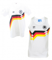Adidas Alemania tank-top Camiseta 1990 blanco nuevo señor S/M/L/XL