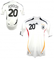 Adidas Germany jersey 20 Lukas Podolski World Cup 2006 white home DFB men's S-M = 176 cm=youth XL