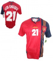 Adidas Espana camiseta 21 Luis Enrique Euro 1996 rojo matchworn senor L