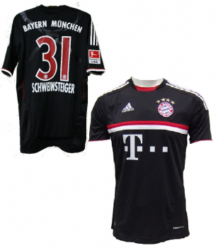 Adidas FC Bayern München Trikot 31 Bastian Schweinsteiger 2011/12 T-Com schwarz Herren M