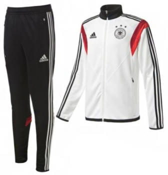 Adidas Deutschland Trainingsanzug WM 2014 DFB Jacke Hose weiß schwarz rot Herren L