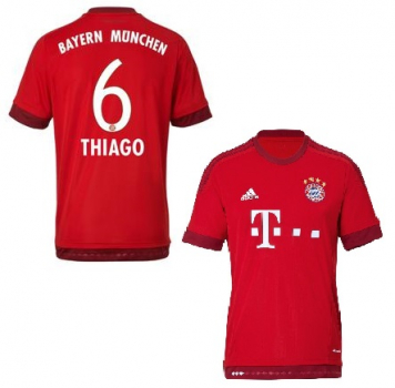 Adidas FC Bayern München Trikot 6 Thiago Alcantara 2015/16 heim rot Herren S oder XL