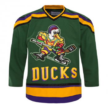 Mighty Ducks Trikot Charlie Conway #96 Banks #99 Grün Eishockey Trikots genäht 