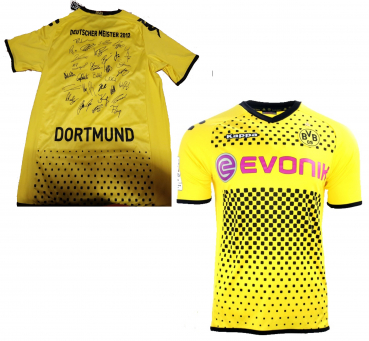 Kappa Borussia Dortmund Trikot 2011/12 BVB Evonik heim Meistertrikot signiert NEU Herren L