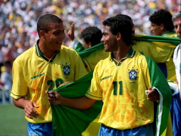 Fully-Customizable Name & Number Brazil 1994 World Cup Jersey Shirt Kit Camiseta Camisa Futebol Rom\u00e1rio Dunga Bebeto Ronaldo Sizes S-XXL